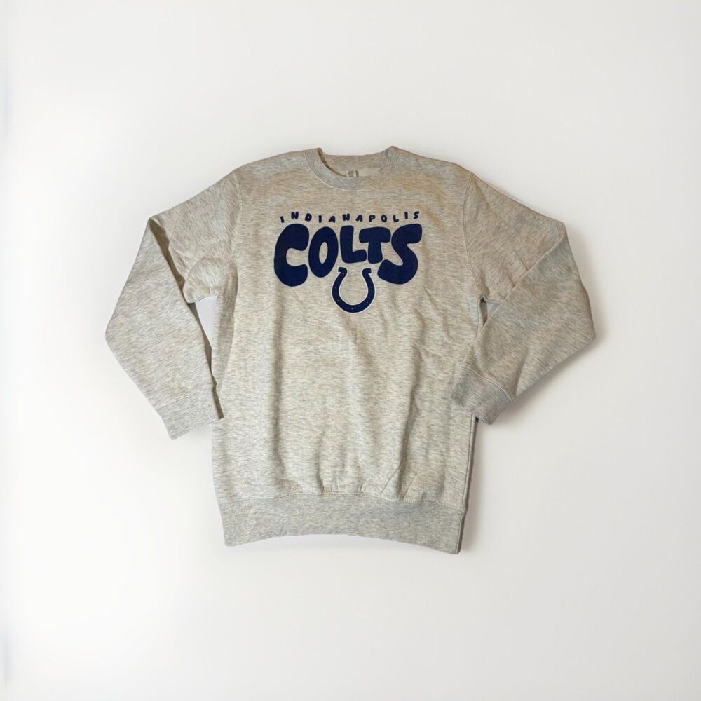 NWOT FOCO Indianapolis Colts Retro Logo Crewneck Sweatshirt Gray Men’s M NFL